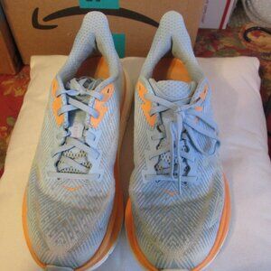 Hoka Women's One One Clifton 9 Airy Blue and Orange Size 8.5B